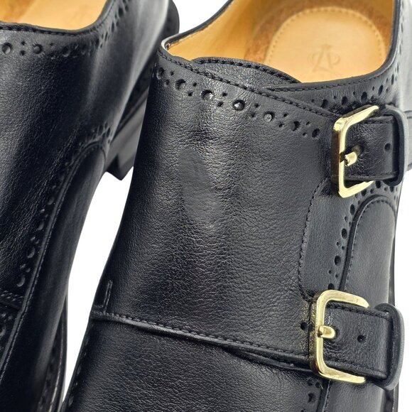 The Office of Angela Scott Mr. York Black Double Monkstrap Leather Oxford Shoe - Picture 5 of 13
